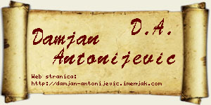 Damjan Antonijević vizit kartica
